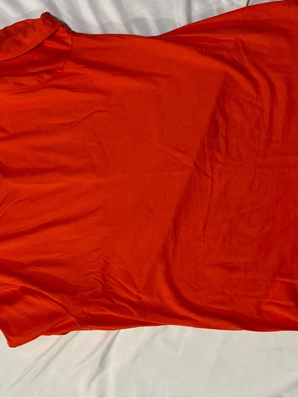Michael Kors Short Sleeve V-Notch Top in Orange